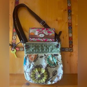 Fossil crossbody purse and wallet